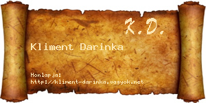 Kliment Darinka névjegykártya